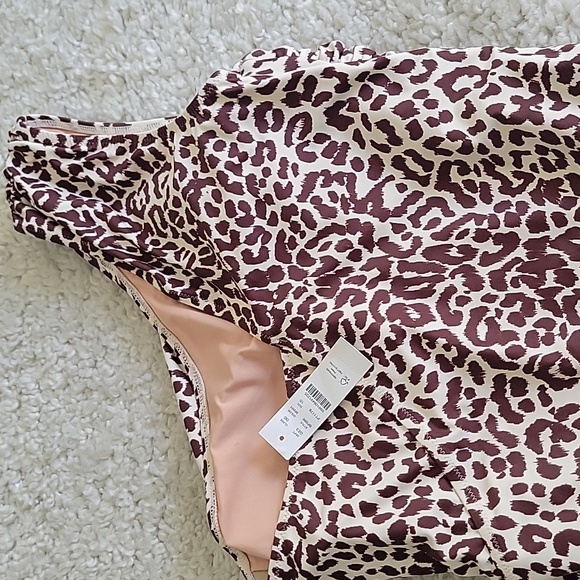 NEW J CREW ONE SHOULDER ruched Swin Suit In Leaopard Print Size 10 - Picture 10 of 16